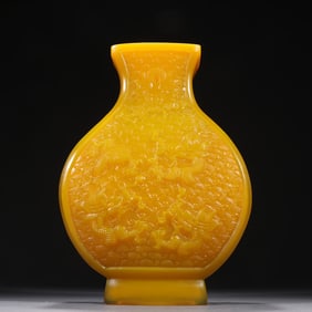An Exquisite material tire carved nine dragon pattern bottle