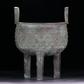 One piece of bronze three-legged tripod furnace