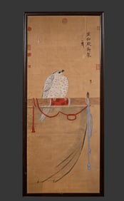 A parrot painting by Huizong of the Song Dynasty on paper