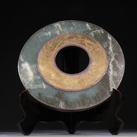 An Exquisite Han River grinding jade and silver gilt jade
