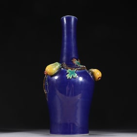 An Exquisite clear sapphire blue glazed guaten rattle