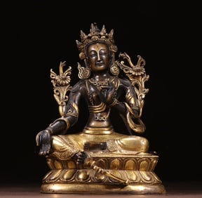 A bronze gilt statue of Tara from the Qing Dynasty
