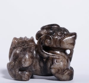 An Exquisite Hetian jade seed material old oil unicorn