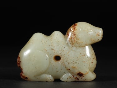 An Exquisite Qing Hetian jade camel