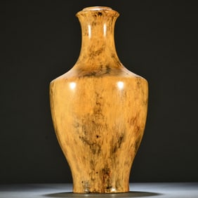 An Exquisite Qing Dynasty wood grain glaze plain face appreciation bottle