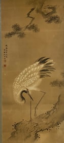A picture of Shen Quan's pine crane on paper