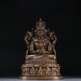 A Qing Dynasty bronze fetal Tara seated statue