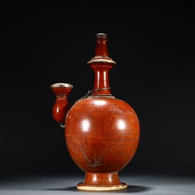 A piece of Song Cizhou kiln purple gold glazed water purification bottle