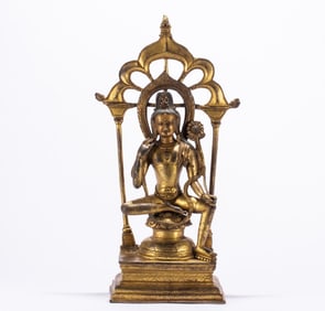 A bronze gilt Buddha statue