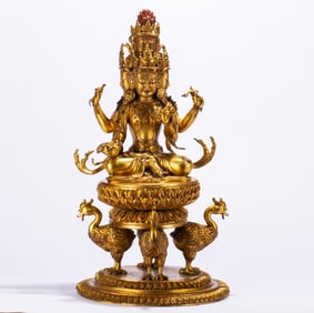 A bronze gilt Buddha statue