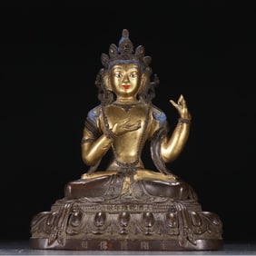 A piece of Qing Dynasty Liupin Buddha Building copper lacquer gold King Kong Buddha Mother