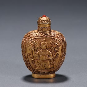 A Qing Qianlong copper gilt snuff bottle