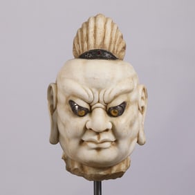 A stone Buddha head