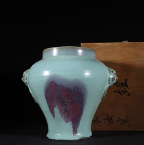 A piece of Song Dynasty Jun kiln beast ear jar