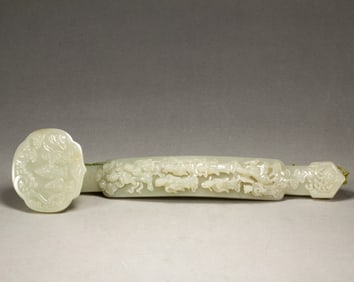 One piece of Hetian jade eight immortals Ruyi