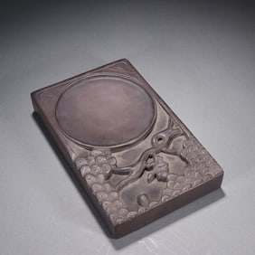 A stone carving carved pine inkstone