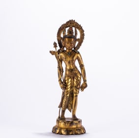 A bronze gilt Buddha statue
