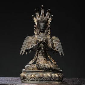 A bronze gold extension Nagarjuna Buddha statue