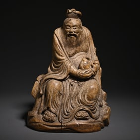 A piece of bamboo carved birthday study ornaments