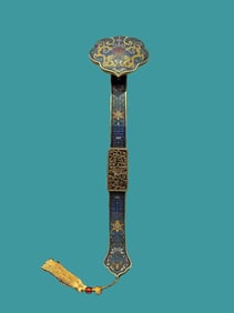 A piece of cloisonné enamel Ruyi