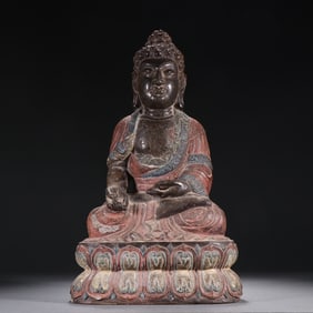A piece of Qing Dynasty stone carving Shakyamuni Buddha
