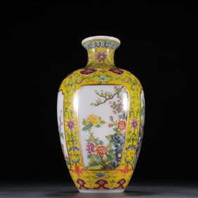 A bottle of clear tires with pastel floral patterns