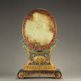A cloisonné inlaid jade interstitial