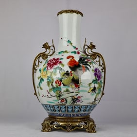 One piece pastel family portrait copper lace amphora globe bottle