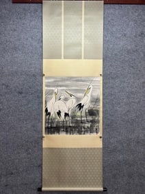 A piece of Lin Fengmian's white crane boutique