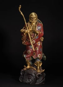 One piece of copper gilt cloisonné cloisonné enamel Dharma