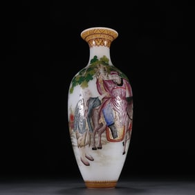 An old collection of enamel figure bottles