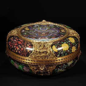 A cloisonné enamel dragon pattern holding box
