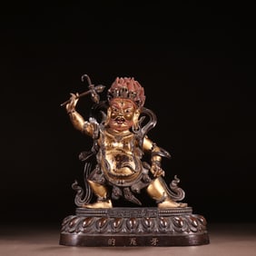 A Qing Dynasty six-grade Buddha tower bronze gilt diamond statue