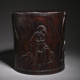 A piece of rosewood Dharma pen holder study room ornaments