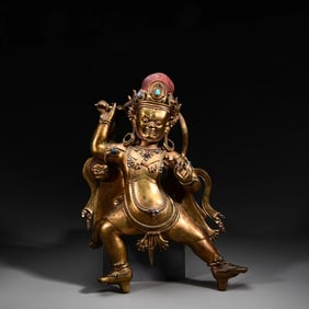 A bronze gilt statue of the Bodhisattva Vajrapani