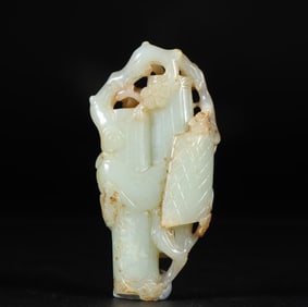 A piece of Qing Hetian jade seed material qin, chess, calligraphy and painting pendant