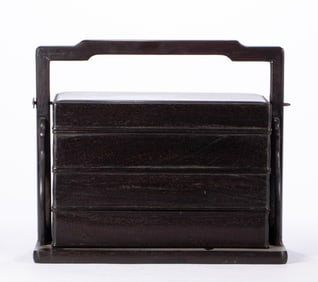 One piece of red sandalwood food box