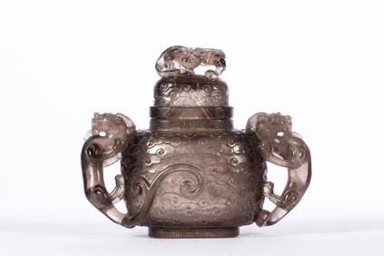 A piece of a crystal dragon pattern bottle