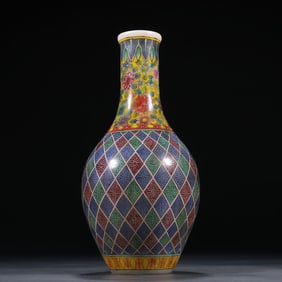 A bottle of clear tires with pastel floral patterns