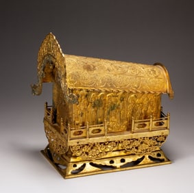 A gilt relic coffin
