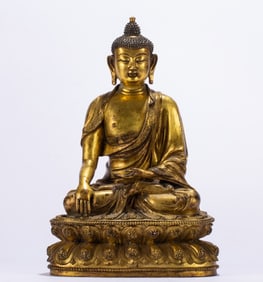A bronze gilt Buddha statue