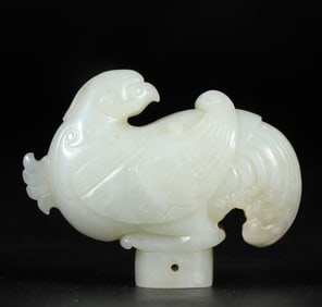 A piece of Qing Hetian Yufeng head scepter handle
