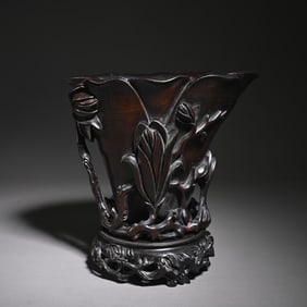 An old collection of rosewood cup ornaments