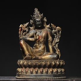 A bronze statue of Tara Buddha