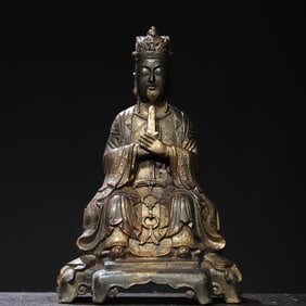 A bronze gold civil official Buddha statue