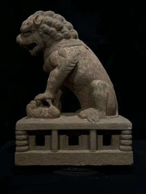 A piece of sandstone tang lion