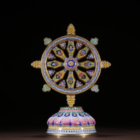 A Qing Dynasty gilt painting enamel Falun ornament
