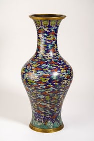 A cloisonné enamel carfuku bottle