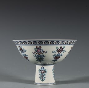 A piece of the Qianlong year of the Qing Dynasty Doucai Eight Treasures Tall Bowl