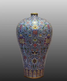 A piece of cloisonné enamel plum vase